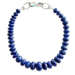 Luxe Lapis Choker Necklace Turquoise Opal Inlay Toggle - Lark Necklace 12