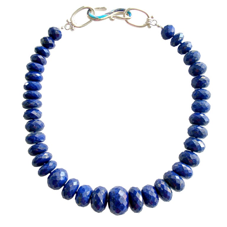 Luxe Lapis Choker Necklace Turquoise Opal Inlay Toggle - Lark Necklace