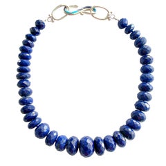 Luxe Lapis Choker Necklace Turquoise Opal Inlay Toggle - Lark Necklace