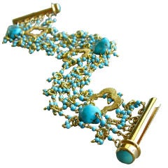 Valerie Bracelet - Turquoise Multi-Strand and Quatrefoil Bracele