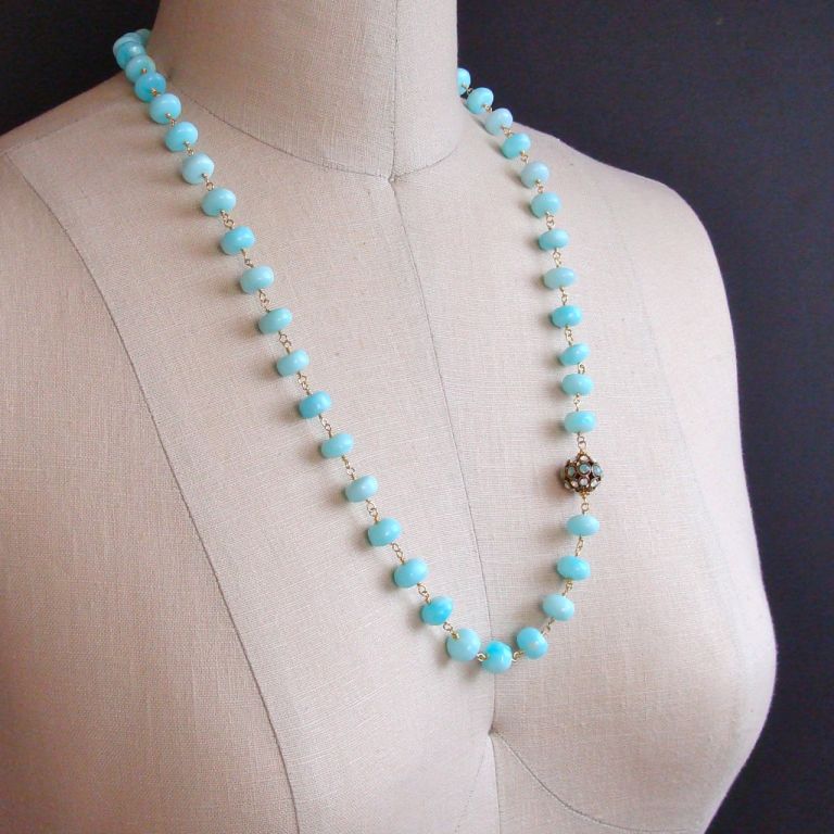Chantal Necklace - Peruvian Blue Opals 2