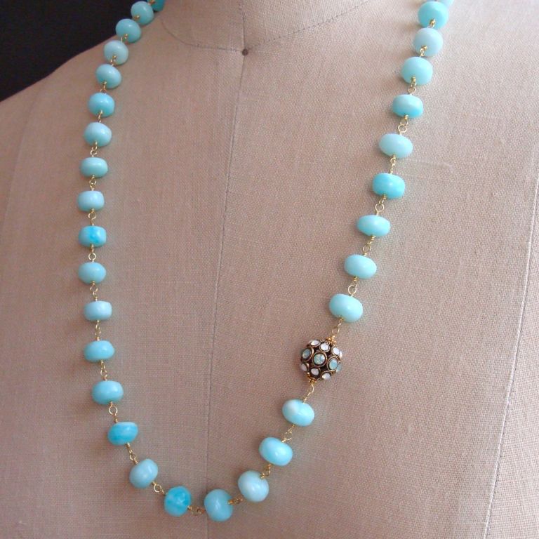 Chantal Necklace - Peruvian Blue Opals 3
