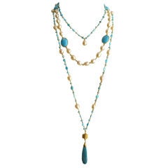 Esmee III  Layering Necklaces - Sleeping Beauty Turquoise and B
