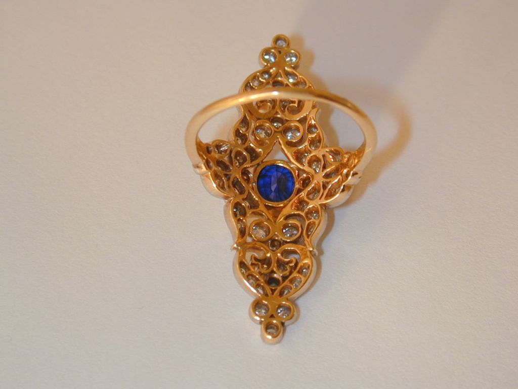 Women's Antique Sapphire and Diamond Ring