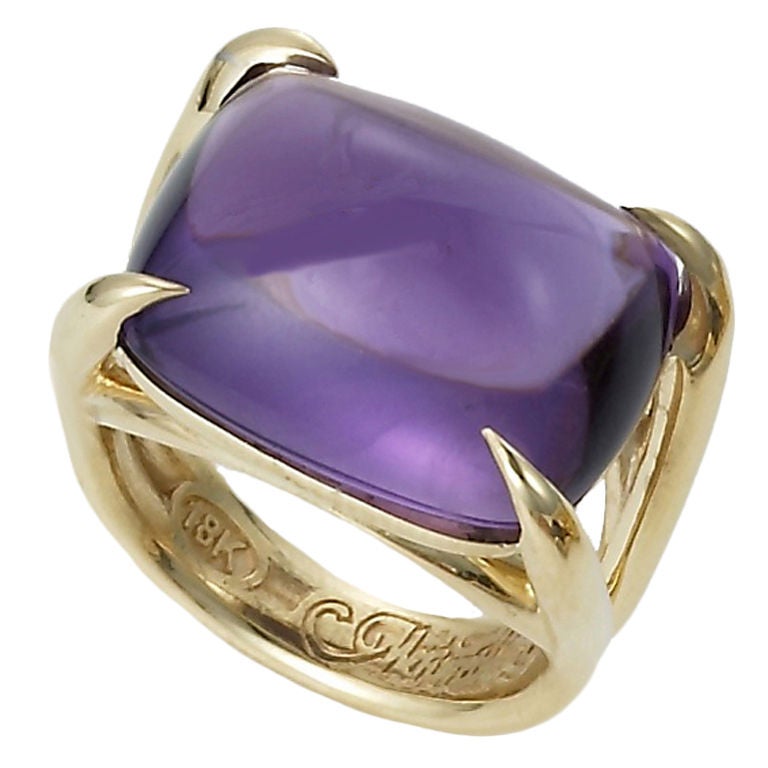 Cabochon Amethyst 'Swing Ring' For Sale