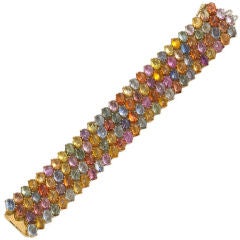Vintage Multi-Colored Sapphire Bracelet by Nardi