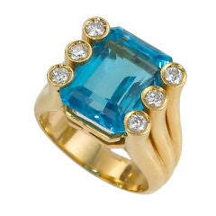 VERDURA Tube Ring with Blue Topaz