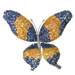 Sapphire Butterfly Brooch