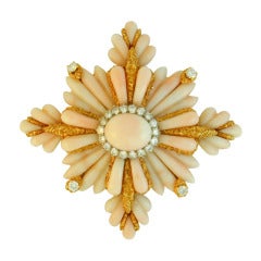 Angel Skin Coral Brooch