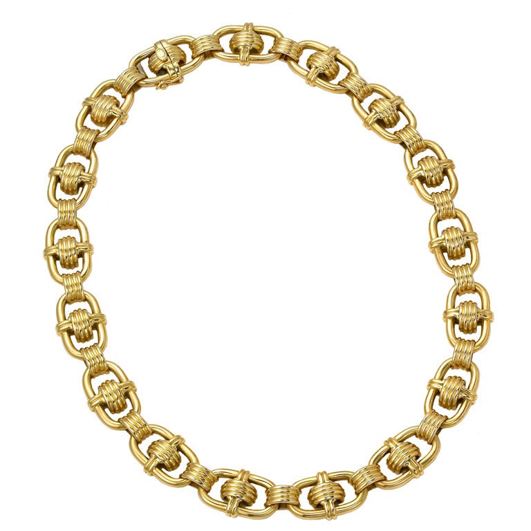 Swiss Yellow Gold Link Necklace