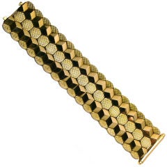  Retro Sculptural 18K Gold Bracelet