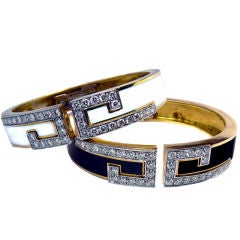 DAVID WEBB Pair of Enamel Bracelets