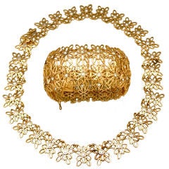 Lovely 1960's Rosegold Bracelet and Necklace Set