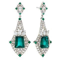 Magnificent Emerald Diamond Chandeliers