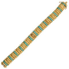 TIFFANY & CO Turquoise and Gold Bracelet 8