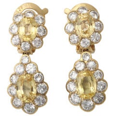 VAN CLEEF & ARPELS  Diamond and Yellow Sapphire Earrings