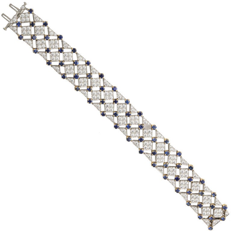 Tiffany & Co. Bracelet diamants et saphirs en vente