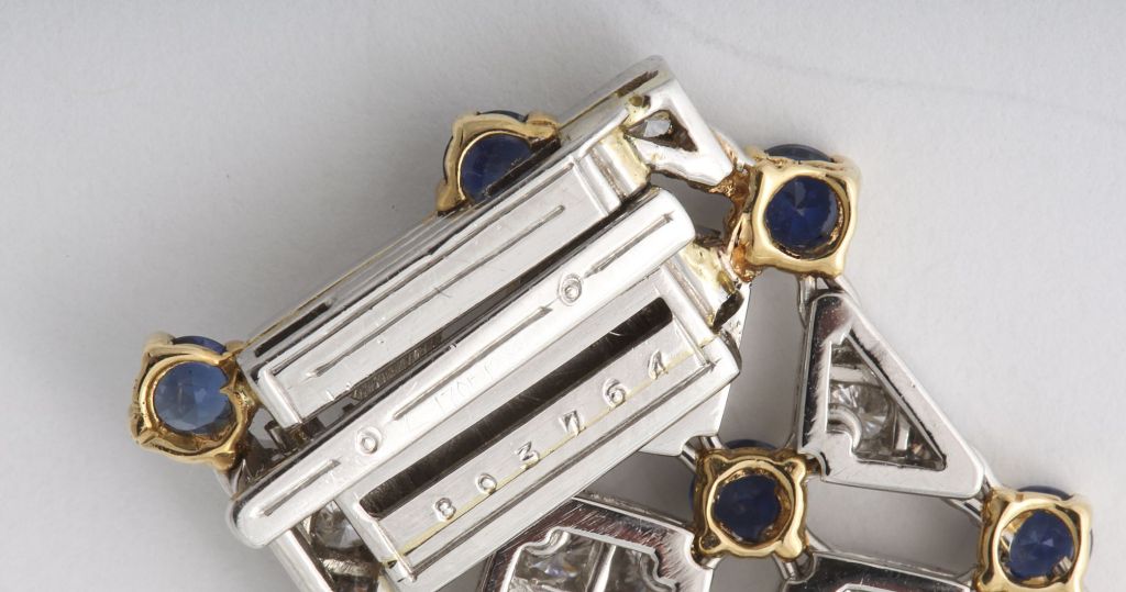 Tiffany & Co. Bracelet diamants et saphirs Excellent état - En vente à New York, NY