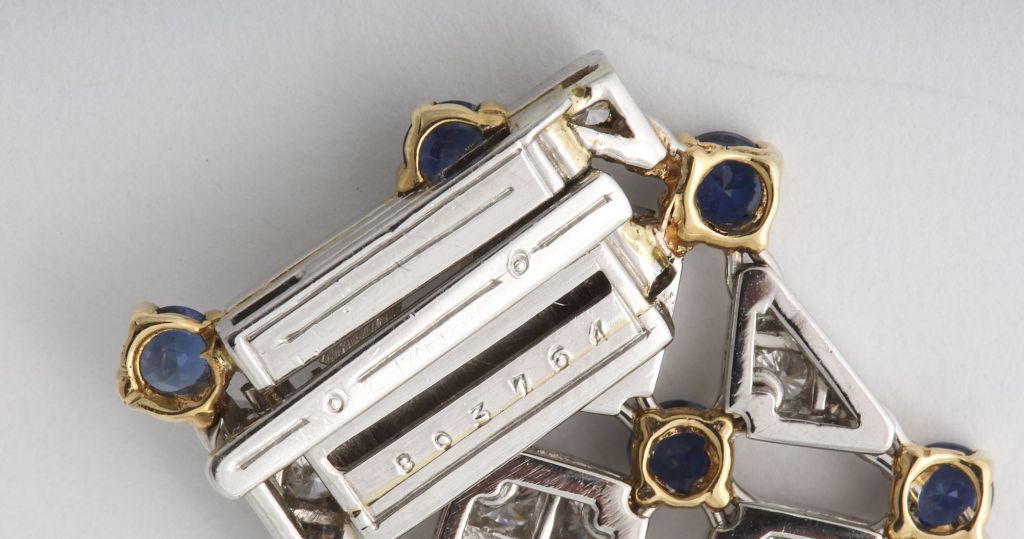 Taglio misto Tiffany & Co. Bracciale con diamanti e zaffiri in vendita