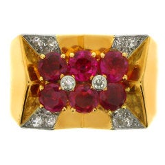 Natural Unenhanced Ruby and diamond cocktail ring by BOUCHERON 9