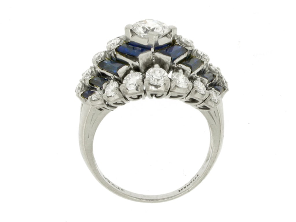 Tiffany and Co. Natural Unenhanced Sapphire and Diamond Ring For Sale ...