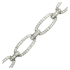 Rare 1920s Georges Fouquet Diamond Oval Link Bracelet 1
