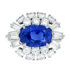 Cartier Paris 1960s Natural Unenhanced Sapphire Diamond Ring 9