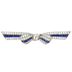Sapphire and Diamond Bow Brooch by Marcus & Co 2