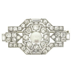 Boucheron Paris Natural Pearl and Diamond Brooch 8