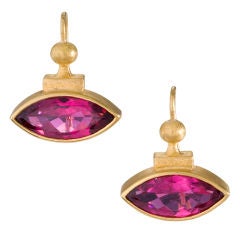 Tourmaline Gold Earrings by Lilly Fitzgerald