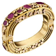 Ruby Slice Gold Bangle Bracelet by Judith Kaufman,