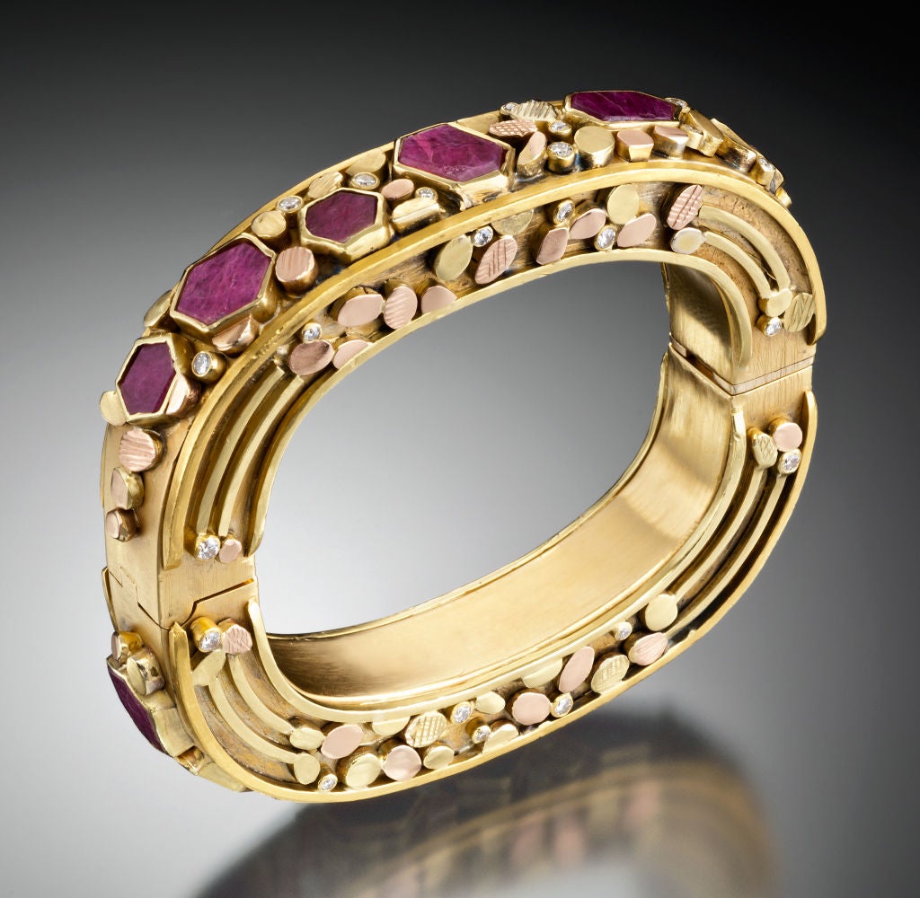 Ruby Slice Bangle Bracelet by Judith Kaufman,