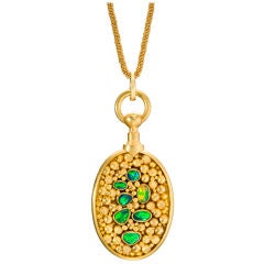 LILLY FITZGERALD Black Opal Gold Pendant