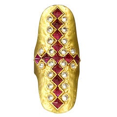 Impressive Gothic Gold & Ruby Ring