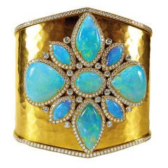 Magnificent Opal & Diamond Cuff convertible Bracelet