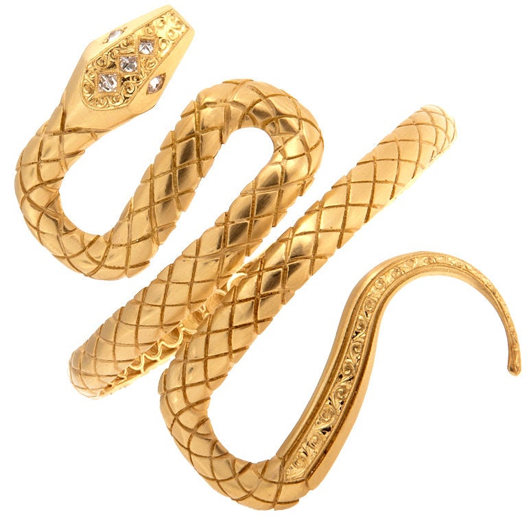 Magnificent Snake Armlet / Cuff with Diamonds