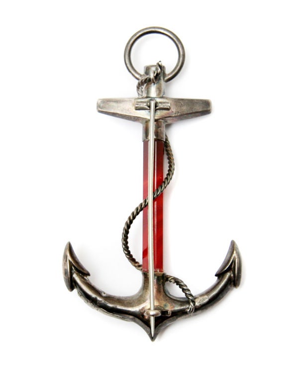 Victorian Agate Anchor Pin