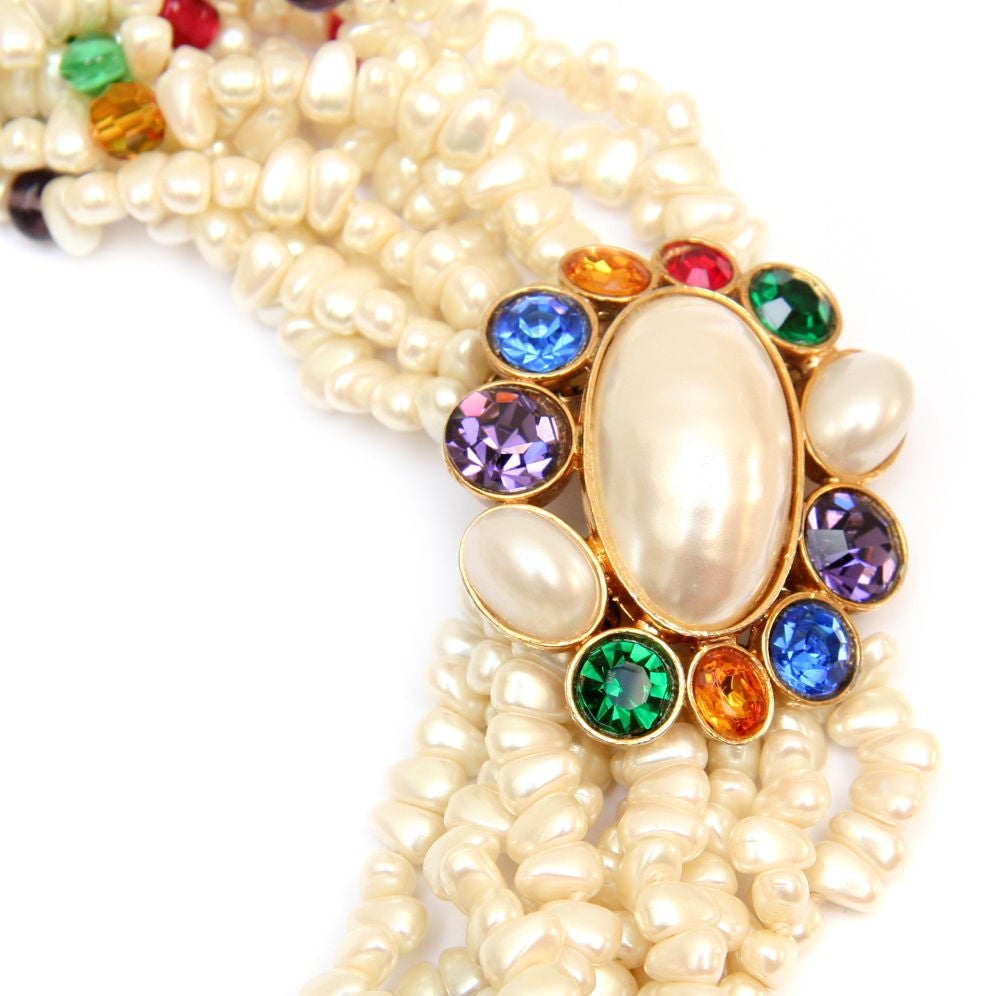 Gripoix Multi-Strand Pearl Necklace