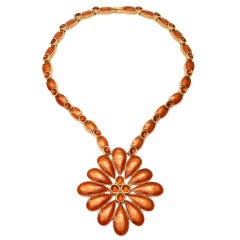 D'Orlan Metallic Amber Necklace