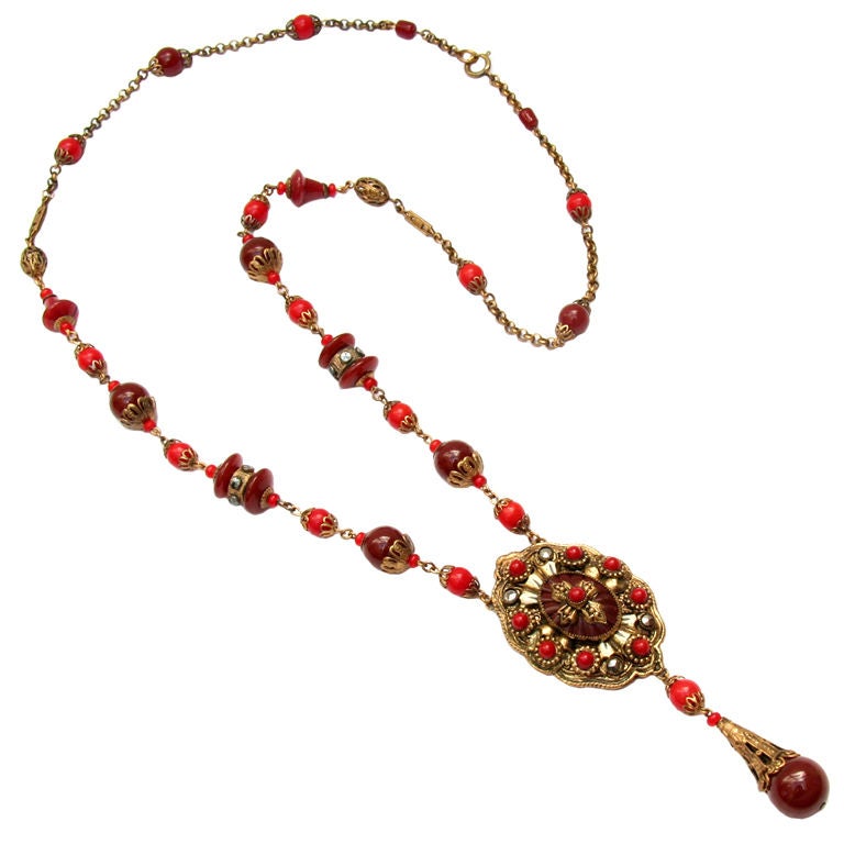 Czech Enamel Necklace