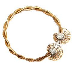 Vintage Boucher Gold and Diamante Necklace