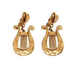 Retro Lanvin Harp Earrings