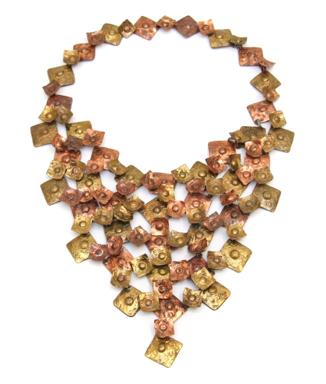 Artisanal Copper and Bronze Necklace