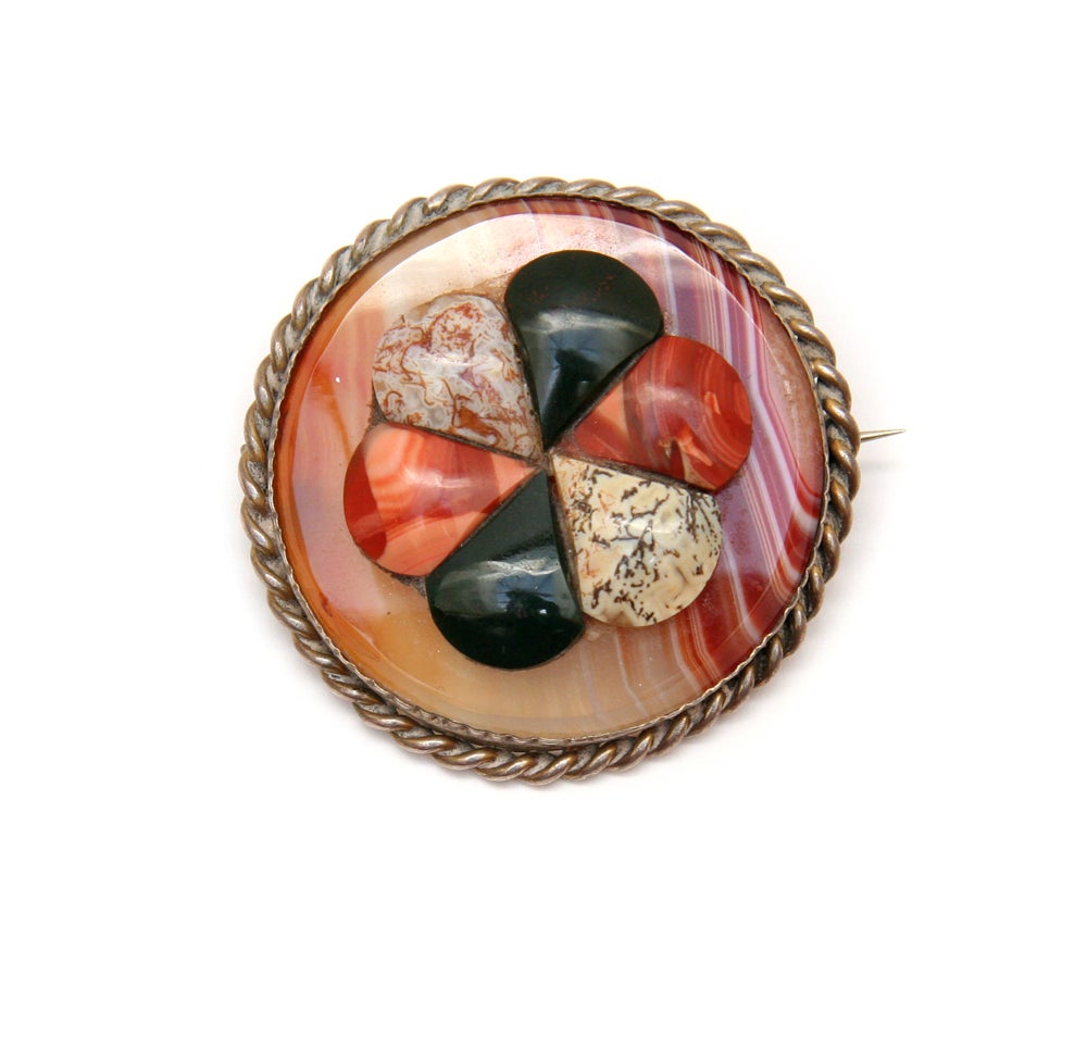 Victorian Agate Brooch