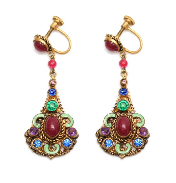 Czech Multi-Colored Earrings
