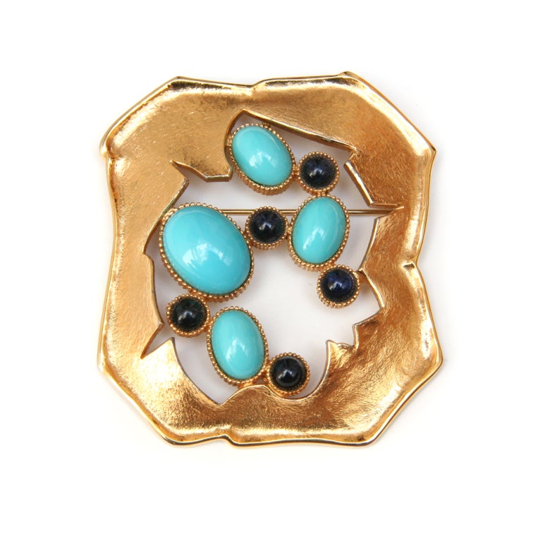 Jomaz Turquoise Cabochon Pin