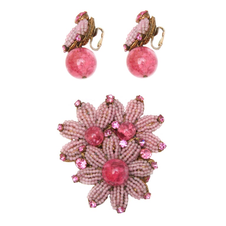 Pink Miriam Haskell Set For Sale