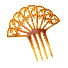 Vintage Apple Juice and Amber Celluloid Hair Comb