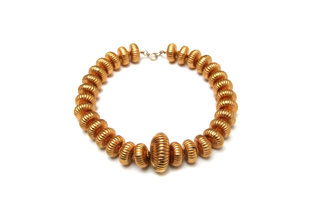 Cadoro Gold Toned Necklace with Lined Texture