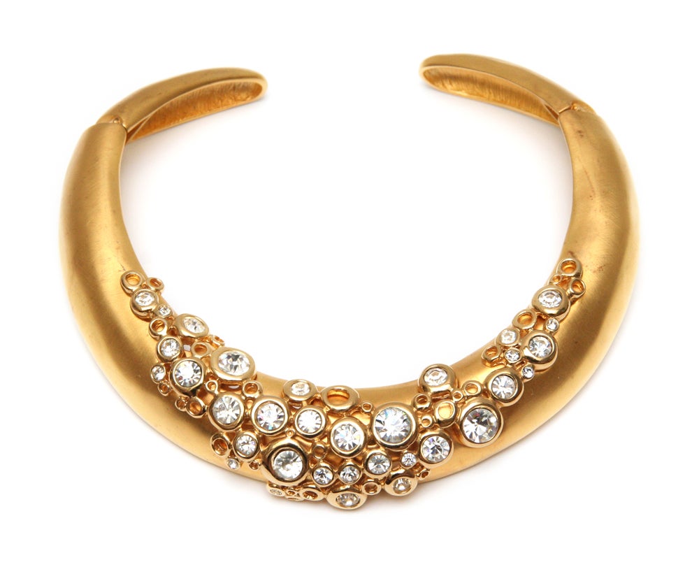 Givenchy gold-toned metal and clear crystal collar.